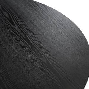 Eettafel QARA rond deels massief essenhout - essenhout zwart - Diameter: 140 cm