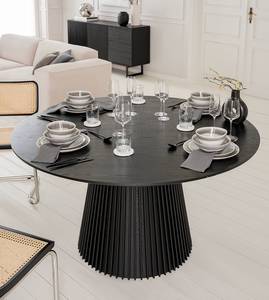 Table QARA Partiellement en frêne massif - Frêne noir - Diamètre : 140 cm