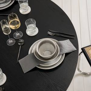 Tavolo da pranzo QARA rotondo Frassino parzialmente massello - Frassino nero - Diametro: 140 cm
