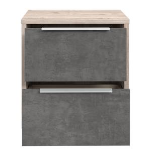 Comodino Delden Marrone - Grigio - Materiale a base lignea - Metallo - Materiale sintetico - 50 x 53 x 42 cm