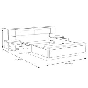 Bettanlage Asperen Schlammeiche Dekor / Schwarzeiche Dekor - 160 x 200cm