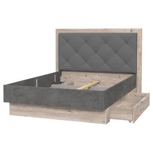 Bettschubkasten Delden Braun - Grau - Holzwerkstoff - Metall - Kunststoff - 131 x 21 x 60 cm