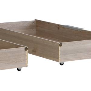 Bettschubkasten Delden Braun - Grau - Holzwerkstoff - Metall - Kunststoff - 131 x 21 x 60 cm