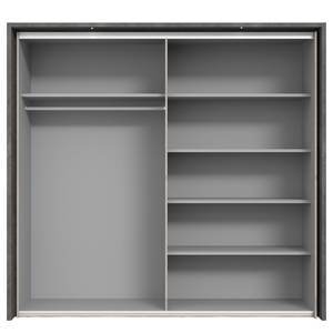 Schwebetürenschrank Delden Braun - Grau - Holzwerkstoff - Glas - Metall - Kunststoff - 231 x 216 x 64 cm