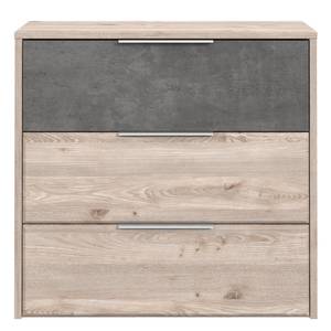 Buffet Delden Marron - Gris - Bois manufacturé - Métal - Matière plastique - 95 x 93 x 42 cm