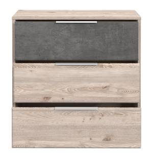 Buffet Delden Marron - Gris - Bois manufacturé - Métal - Matière plastique - 95 x 93 x 42 cm