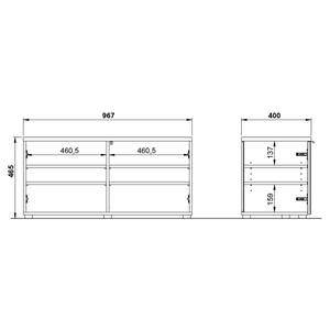 Garderobeset Genova II (4-delig) glas - zilvergrijs/grafietkleurig