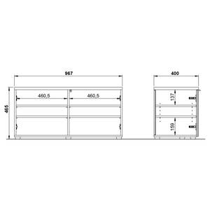 Garderobeset Genova III (5-delig) glas - zilvergrijs/grafietkleurig