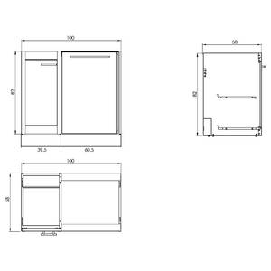 Miniküche Metal II Metall - Anthrazit - Glaskeramik