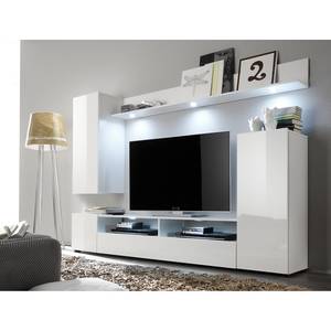 Ensemble meuble TV Dos (4 éléments) Blanc brillant / Blanc mat