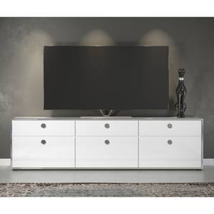 Tv-meubel Infinity hoogglans wit/mat wit - Breedte: 220 cm