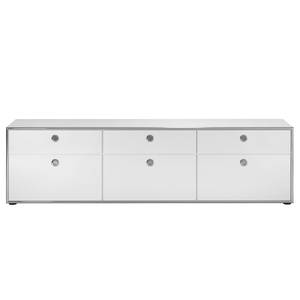 Meuble TV Infinity Blanc brillant / Blanc mat - Largeur : 220 cm