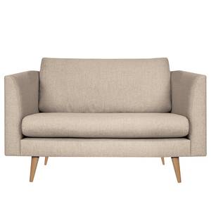 Fauteuil Kayena Tissage à plat - Tissu Inas: Cappuccino - Hêtre clair - Sans repose-pieds