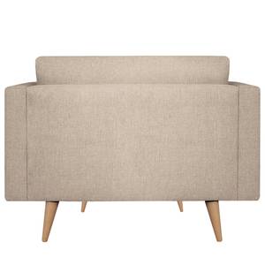 Fauteuil Kayena Vlakweefsel - Geweven stof Inas: Cappuccino - Licht beukenhout - Zonder hocker