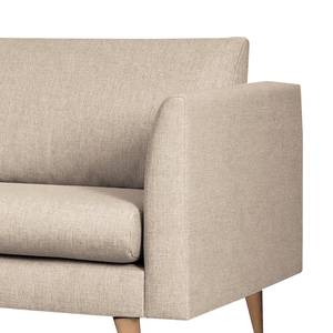 Fauteuil Kayena Tissage à plat - Tissu Inas: Cappuccino - Hêtre clair - Sans repose-pieds