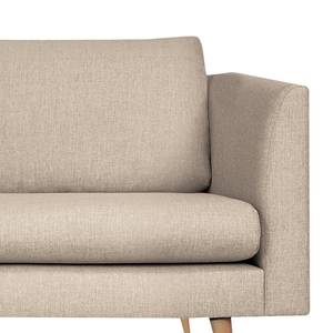 Fauteuil Kayena Tissage à plat - Tissu Inas: Cappuccino - Hêtre clair - Sans repose-pieds