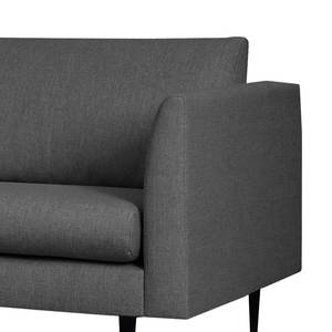 Fauteuil Kayena Tissage à plat - Tissu Inas: Gris foncé - Noir - Sans repose-pieds