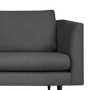 Fauteuil Kayena Tissage à plat - Tissu Inas: Gris foncé - Noir - Sans repose-pieds