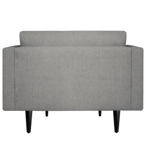 Fauteuil Kayena Tissage à plat - Tissu Inas: Gris platine - Noir - Sans repose-pieds