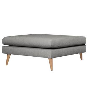 Fauteuil Kayena Vlakweefsel - Geweven stof Inas: Platinakleurig - Licht beukenhout - Met hocker