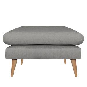 Fauteuil Kayena Tissage à plat - Tissu Inas: Gris platine - Hêtre clair - Avec repose-pieds