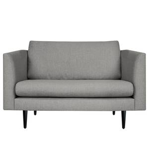 Fauteuil Kayena Tissage à plat - Tissu Inas: Gris platine - Noir - Avec repose-pieds