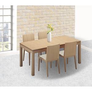 Esszimmerstuhl Gijon (2er-Set) Strukturstoff / Eiche Massiv - Beige