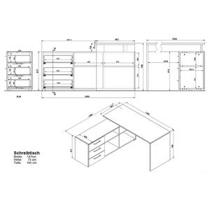 Büroset GW-Pasadena II Graphit / Weiß