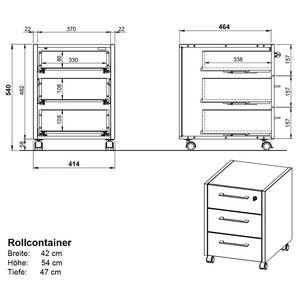 Ensemble de bureau GW-Pasadena II Graphite / Blanc