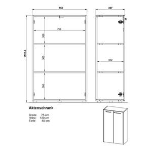 Ensemble de bureau GW-Pasadena II Graphite / Blanc