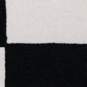 Laagpolig vloerkleed Bings Check Mate scheerwol - zwart/wit - 160 x 160 cm