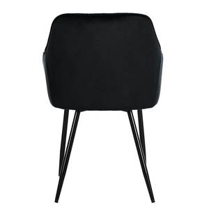 Chaise à accoudoirs Tilly Velours / Métal - Noir - Velours Vilda: Noir - 1 chaise