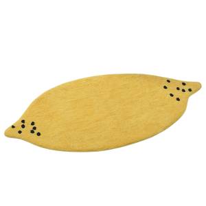 Badmat Bings Bath Lemon scheerwol - geel/zwart - 60 x 60 cm