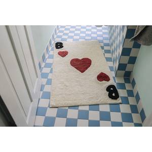 Badmat Bings Bath Heart of Bings scheerwol - beige/rood - 60 x 60 cm