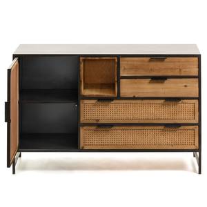 Sideboard Kisumu Wiener Geflecht / Eisen - Braun / Schwarz