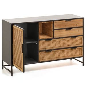 Sideboard Kisumu Wiener Geflecht / Eisen - Braun / Schwarz