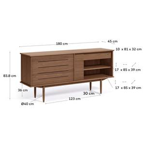 Dressoir Chipata deels massief walnotenhout