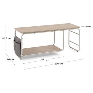 Banc TV Iringa Imitation chêne / Blanc