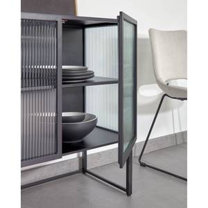 Dressoir Tete glas/metaal - zwart