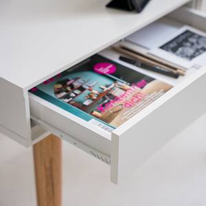 Schreibtisch LINDHOLM 2 Schubladen Weiß / Eiche