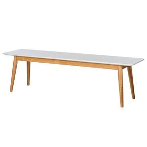 Banc LINDHOLM Blanc / Chêne - Largeur : 160 cm