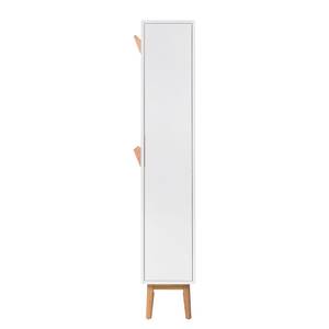 Garderobekast LINDHOLM met spiegel wit/eikenhout