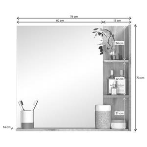 Miroir de salle de bain Mason Marron - En partie en bois massif - 79 x 73 x 14 cm