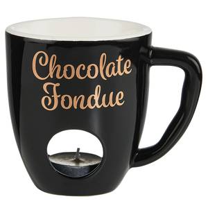 Fondue CHOCOLAT (3 éléments) Acier inoxydable / Porcelaine - Noir