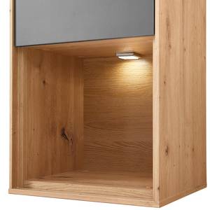 Wandkast Leox incl. verlichting - grafietkleurig/Artisan eikenhouten look