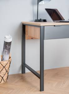 Bureau Leox grafietkleurig/Artisan eikenhouten look