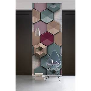 Papier peint Hexagon Intissé - Multicolore