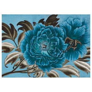 Vlies-fotobehang Royal Peony vlies - blauw/bruin