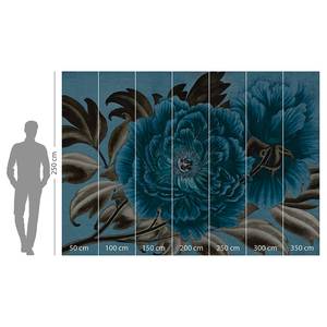 Vlies-fotobehang Royal Peony vlies - blauw/bruin