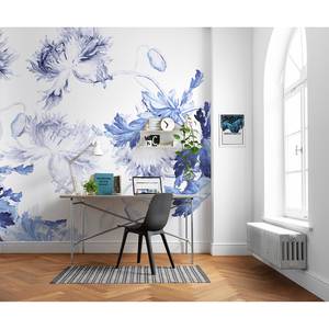 Vlies-fotobehang Blue Silhouettes vlies - blauw/wit